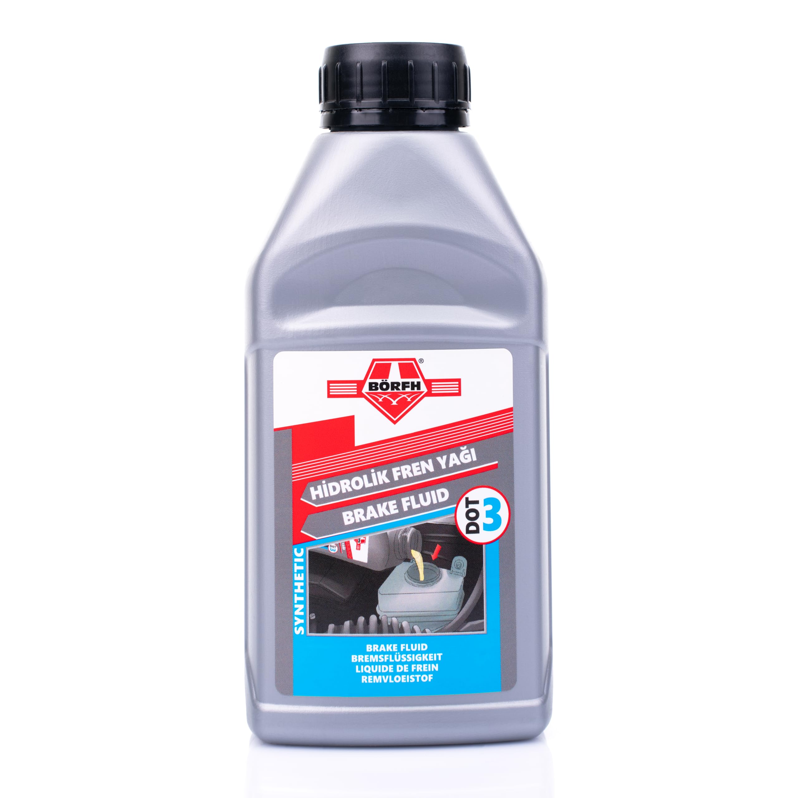 Borfh Brake Fluid | Premium Brake Fluid for Optimal Performance | Ensures Safe and Reliable Braking | Suitable for Vehicles Requiring Dot 3 Specifications | 455gr