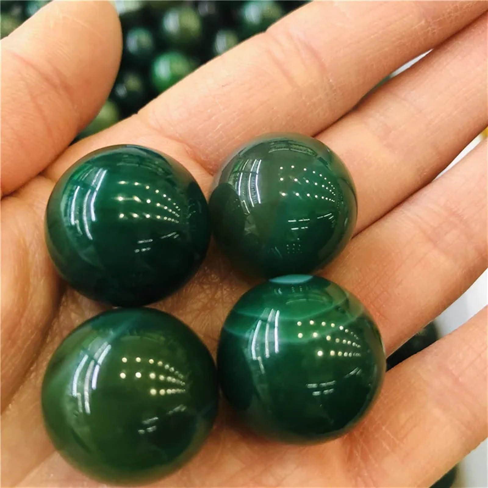 AARTERZZA Stone Green Agate Ball Crystal Home Decoration(4pc)