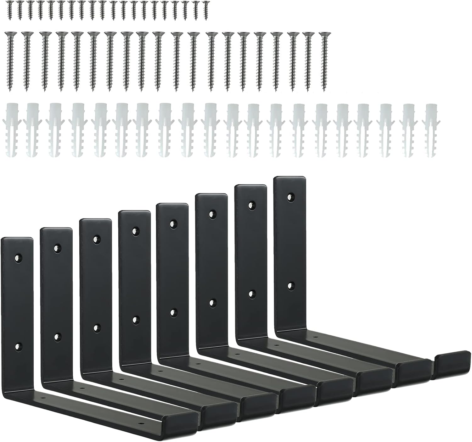 HEART ART Black Shelf Bracket 12 Inch, Shelf Brackets Heavy