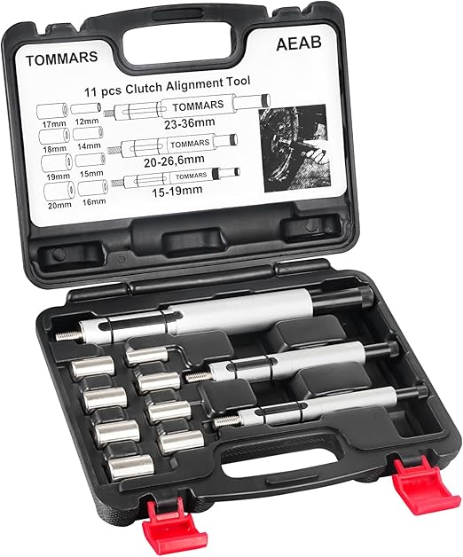 TOMMARS Universal Clutch Alignment Tool Kit 11 Pc Clutch Disk Centering Tool Flywheel Pilot Hole and Plate Alignment Tool White