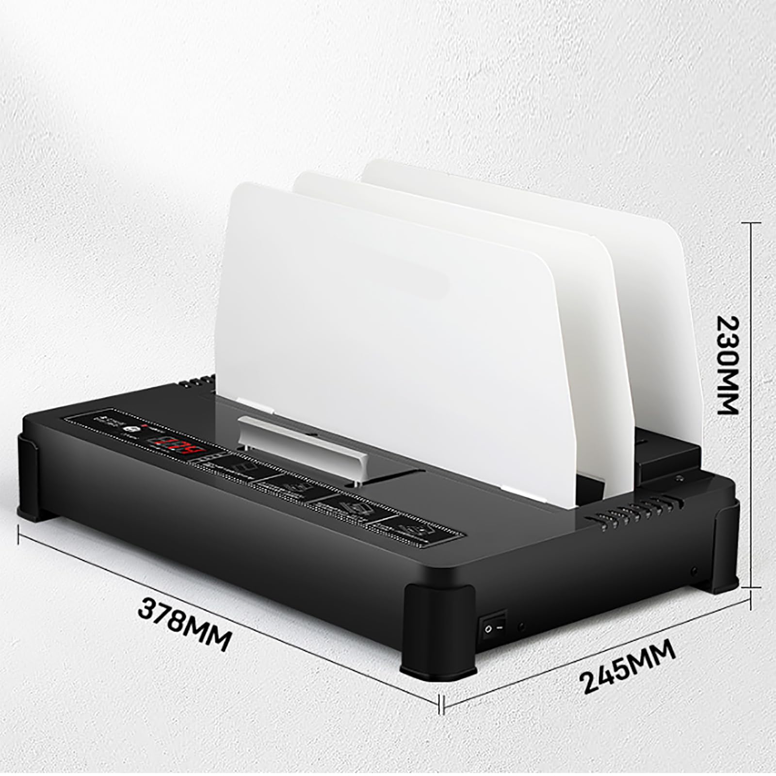 Encuadernadora Térmica Eléctrica 55 Mm, Encuadernadora Térmica 100 W con Ranuras Enfriamiento Doble Ventilador, Precalentamiento Rápido 3 Minutos/Calentamiento Cerámico 2 Niveles 50s, 100s