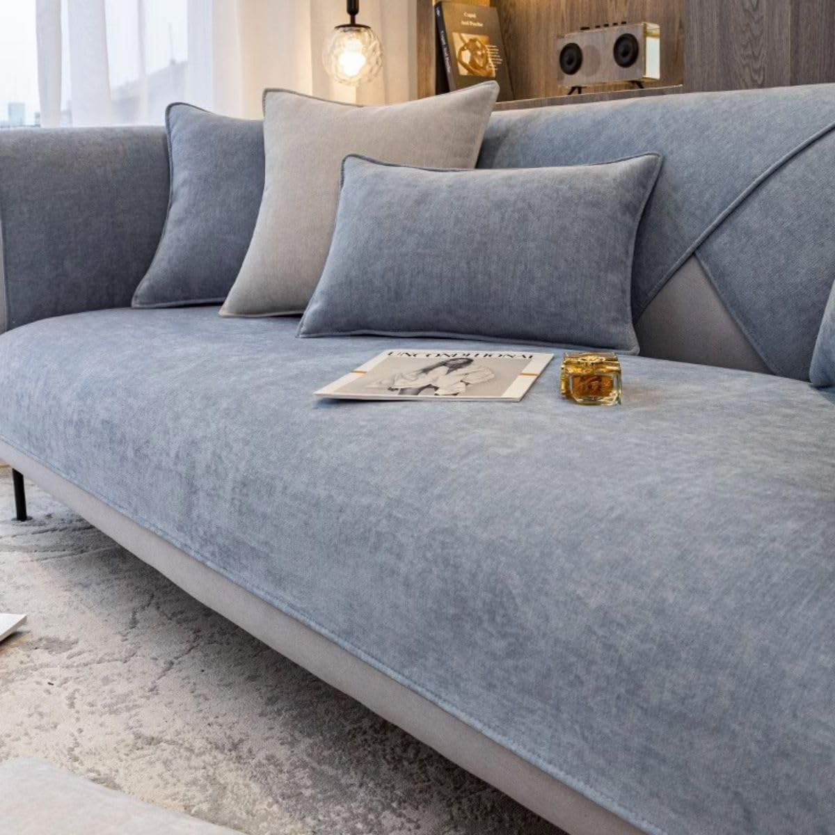 BOLUXIU Anti Slip Sofa Cover, L Shape Sofa Cushion, Stain-Resistant Couch Protector, Cat & Dog Scratch Guard