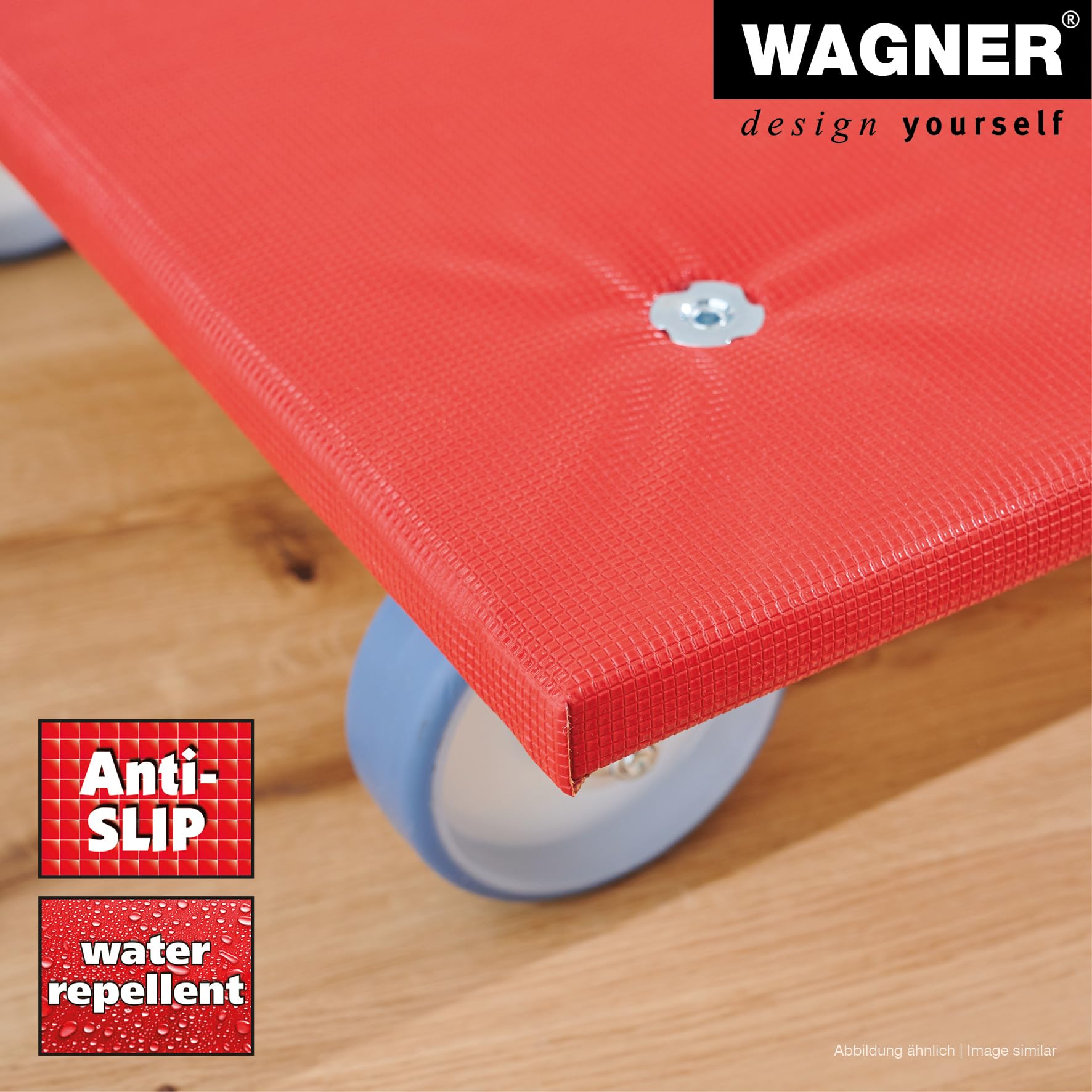 WAGNER Transportroller Transporhilfe I 60 x 60 x 25 cm I Tragkraft 500 kg I Umzugsroller aus FSC® Mulitplex mit Schonbezug I Schwerlastroller mit Räder aus Vollgummi Ø 200 mm I Made in DE