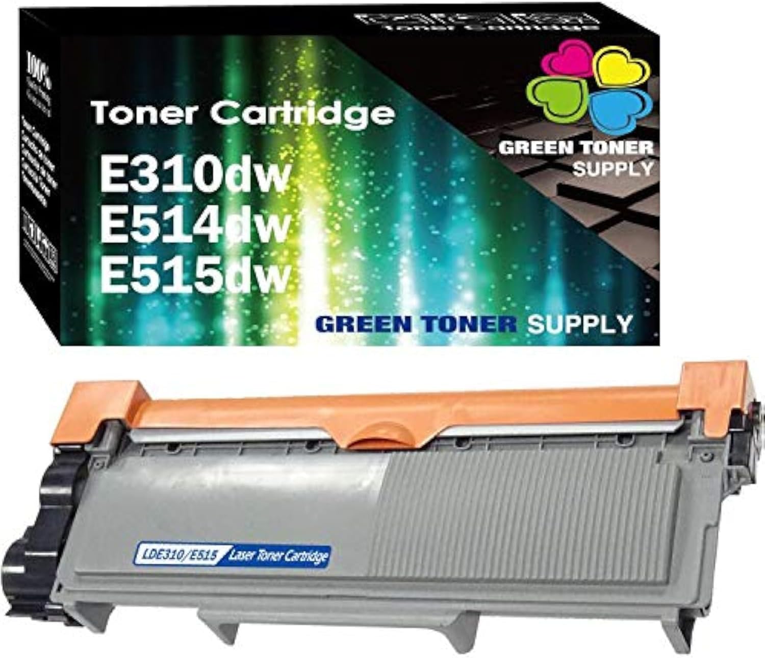 GTS Green Toner Supply (TM) Compatible Dell PVTHG, 593-BBKD, [High Yield 2600 Pages] E310dw, E514dw, E515dw, E515dn Black LaserJet Toner Cartridge