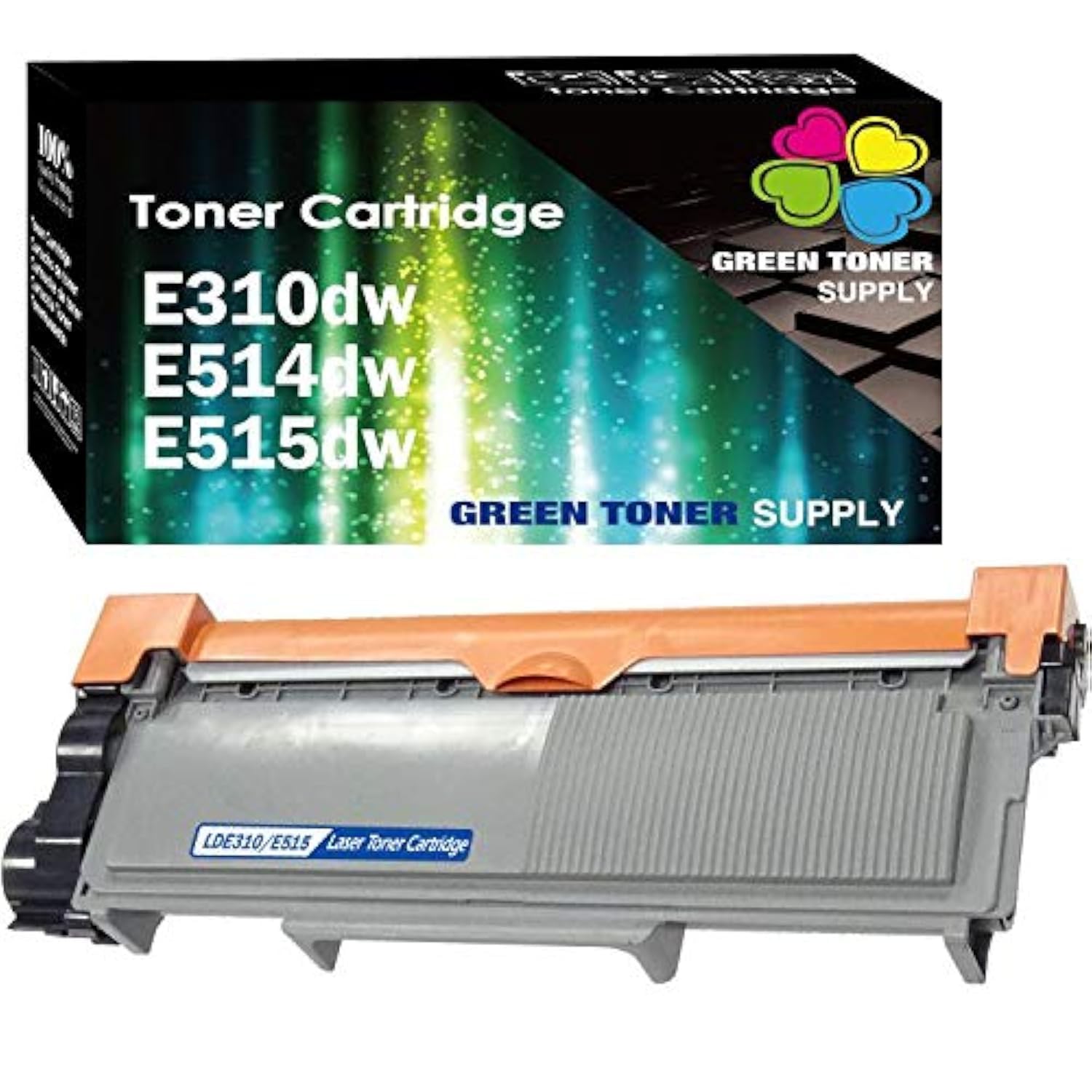 GTS Green Toner Supply (TM) Compatible Dell PVTHG, 593-BBKD, [High Yield 2600 Pages] E310dw, E514dw, E515dw, E515dn Black LaserJet Toner Cartridge