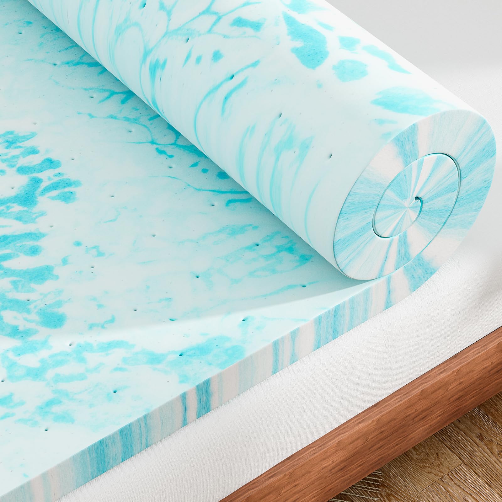 mattress toppers, 2 inch gel memory foam bed topper, medium-firm foam topper cooling gel infused & pressure relieving pad in a box, dorm room, rv essentials, certipur certified
