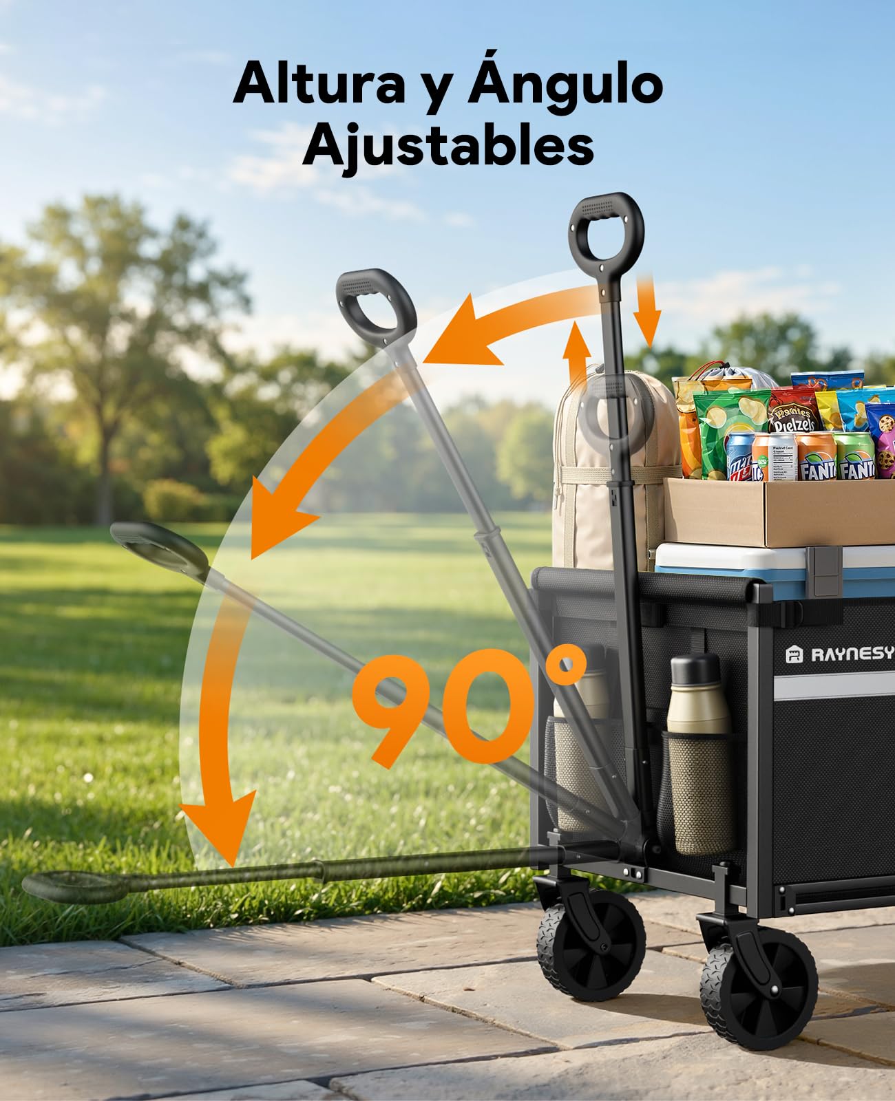 Carro Plegable, Carrito Plegable con Ruedas, Gran Capacidad de 150KG para Camping, Compras, Jardín, Deportes, Cochecito de Transporte Utilitario Portátil, Negro Claro