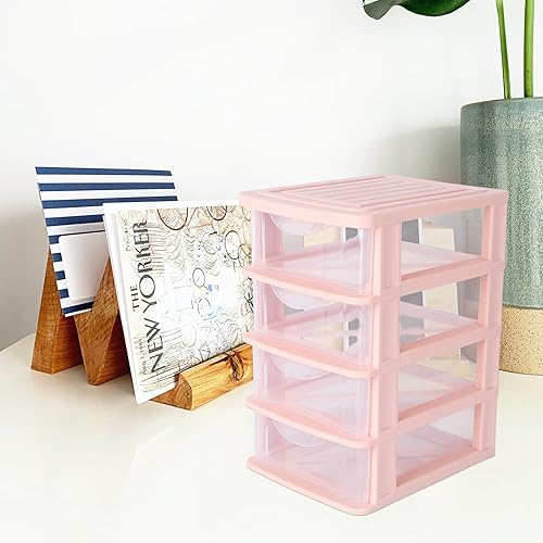 Miniatura 8 de DOITOOL Organizador de 4 cajones de plástico para escritorio, caja de herramientas para profesores, cajón de oficina, cubo, organizador de