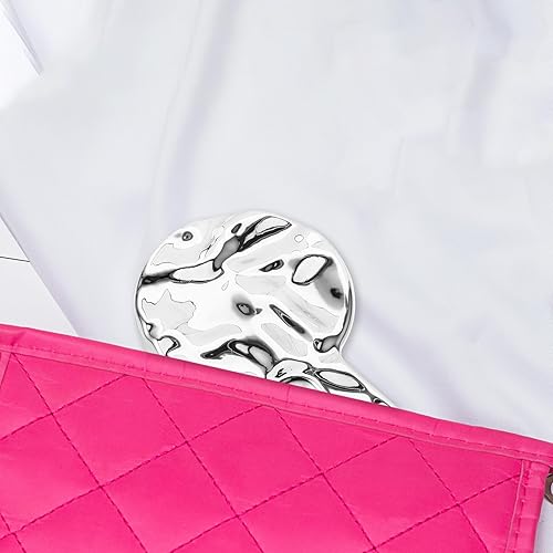 Miniatura 9 de Espejo de mano de vidrio con mango para maquillaje, espejo de viaje portátil para hombres y mujeres, chapado en plata, redondo