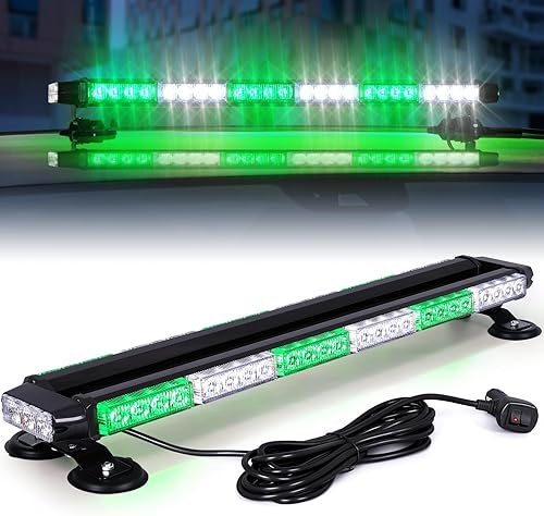 Linkitom Barra de luz estroboscópica de 28.5 pulgadas, 54 LED, de aluminio, doble cara, intermitente, de alta intensidad, advertencia de emergencia,