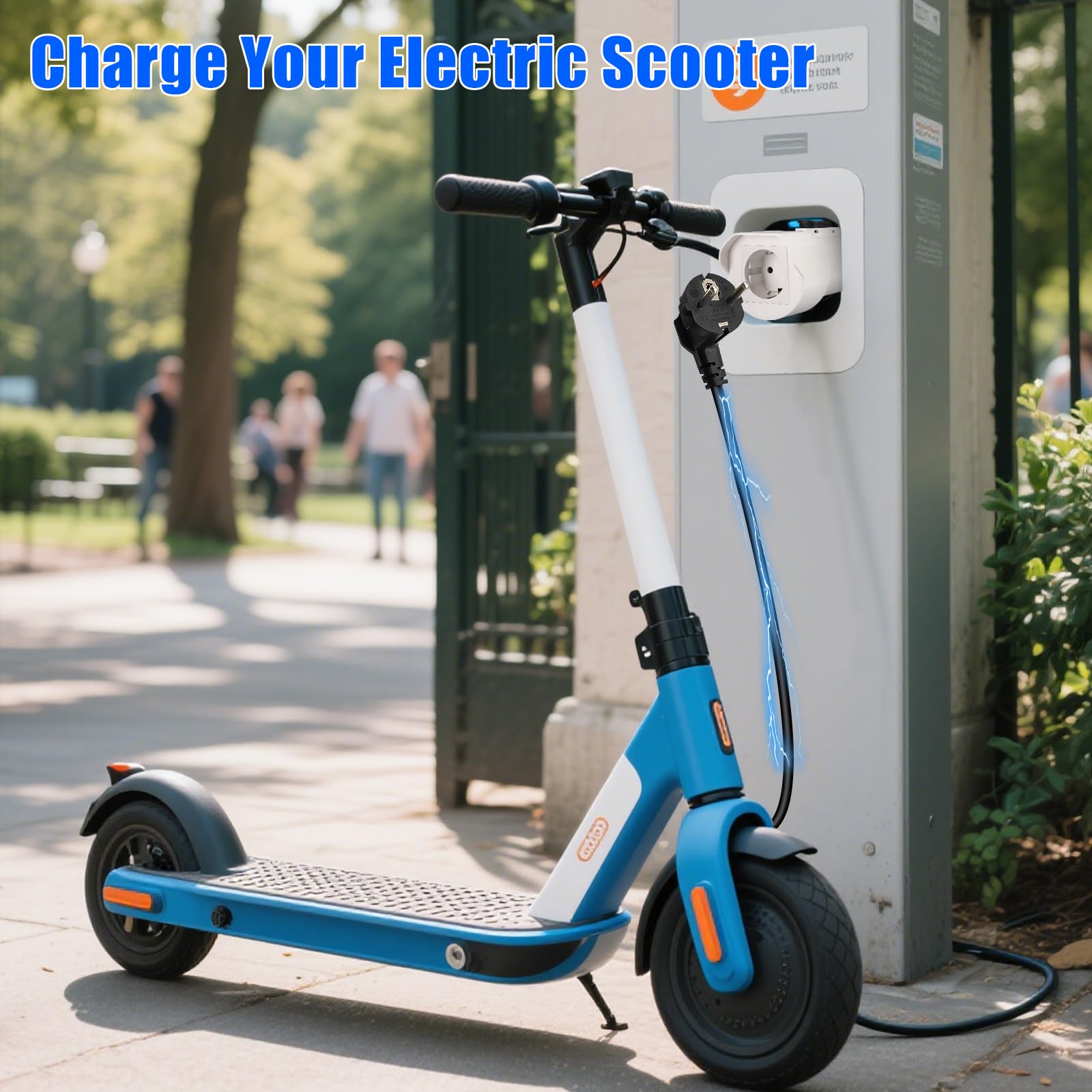 Azyvum Adaptateur de Type 2 vers Schuko pour Station de Charge, Type 2-220 V 16 A 3,5 KW - Adaptateur de Prise Schuko pour Scooters, fauteuils roulants électriques, vélos électriques