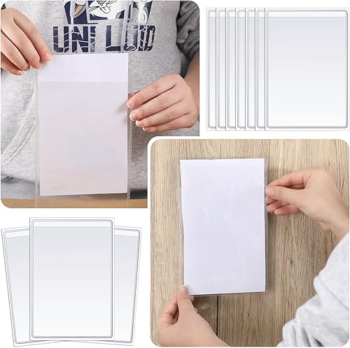 Miniatura 6 de Bolsillos autoadhesivos transparentes, fundas de plástico transparente, bolsillos para etiquetado, soportes para boletos de trabajo, pedidos de