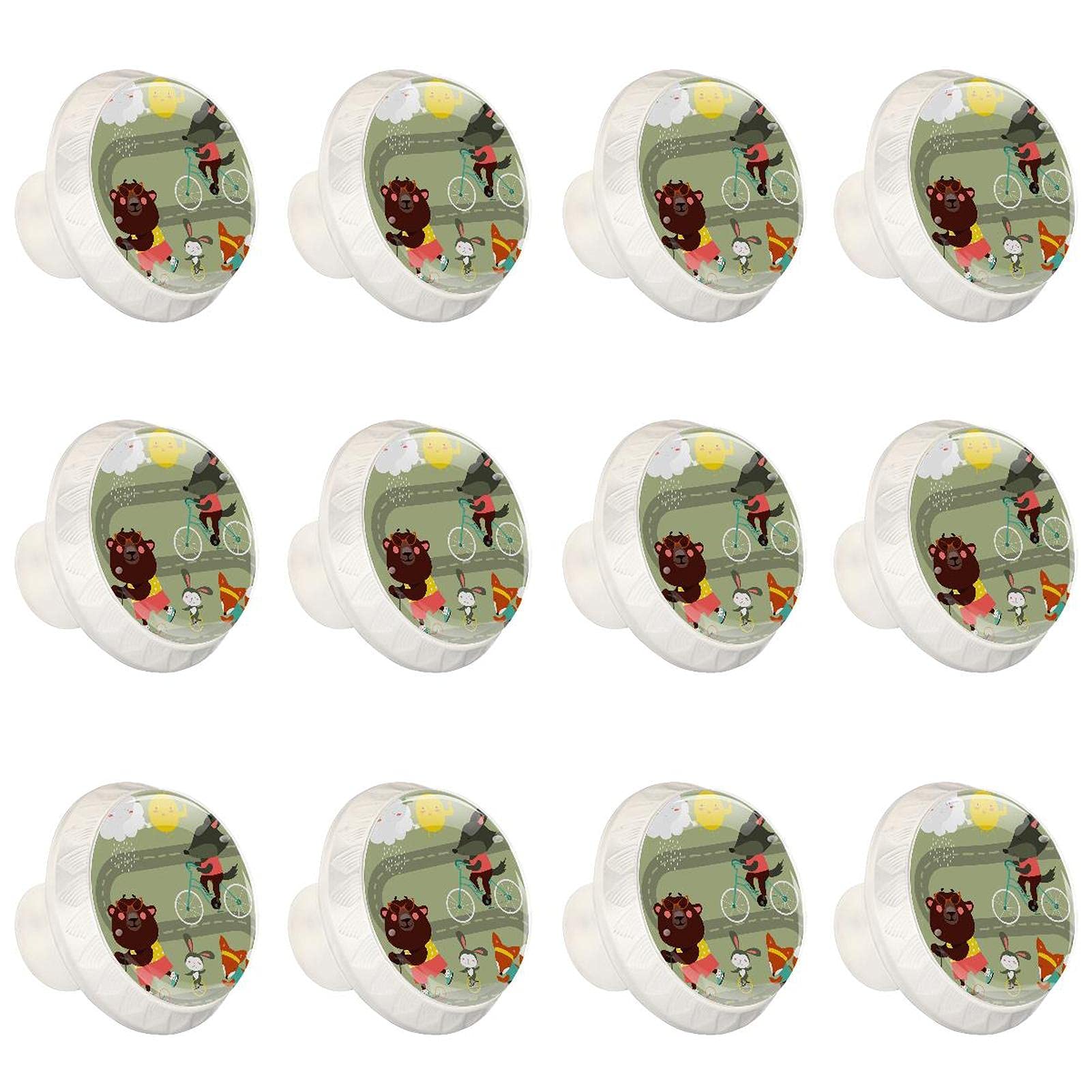 Boutons de placard de cuisine animaux à vélo pour chambre bébé et commode