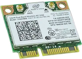 Placa de Rede WiFi/Bluetooth - NGFF - Intel 3160HMW Dual Band AC 3160 802 (p/ notebooks)
