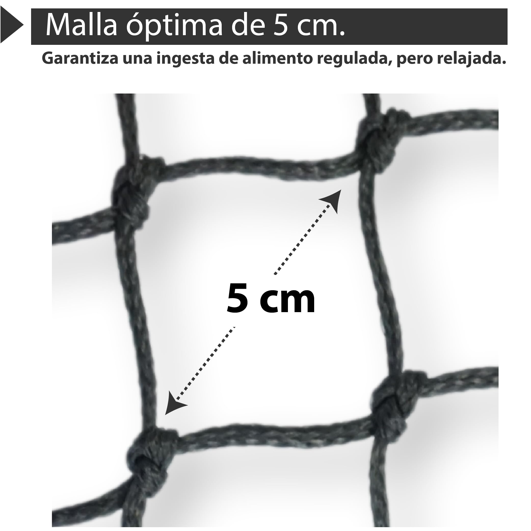 Pferdelinis Red de heno para Caballos ocupación para Caballos Red de heno de Malla Estrecha 5x5 Ideal para una alimentación Lenta 4-5kg