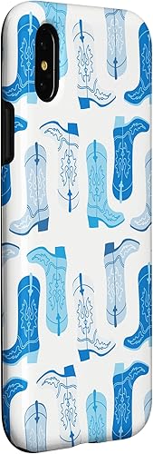 Miniatura 9 de iPhone 11 Pro Cowboy Boot Illustration Preppy Western Pastel Azul y Cian Funda