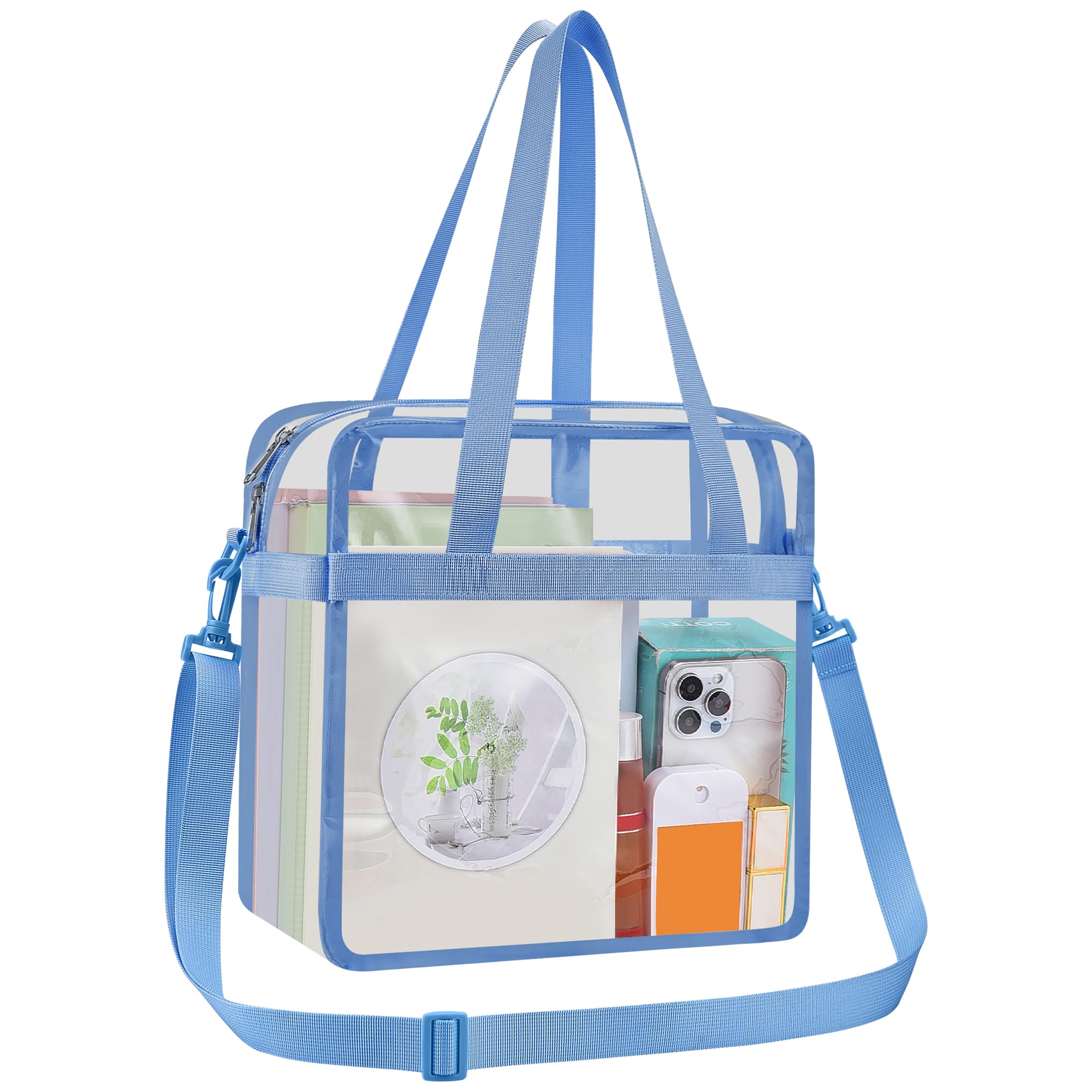 USPECLARE Transparente Tasche für Stadionveranstaltungen, 30,5 x 15,2 x 30,5 cm, transparente Kuriertasche für Konzerte, Arbeit, Sportspiele, Fitnessstudio