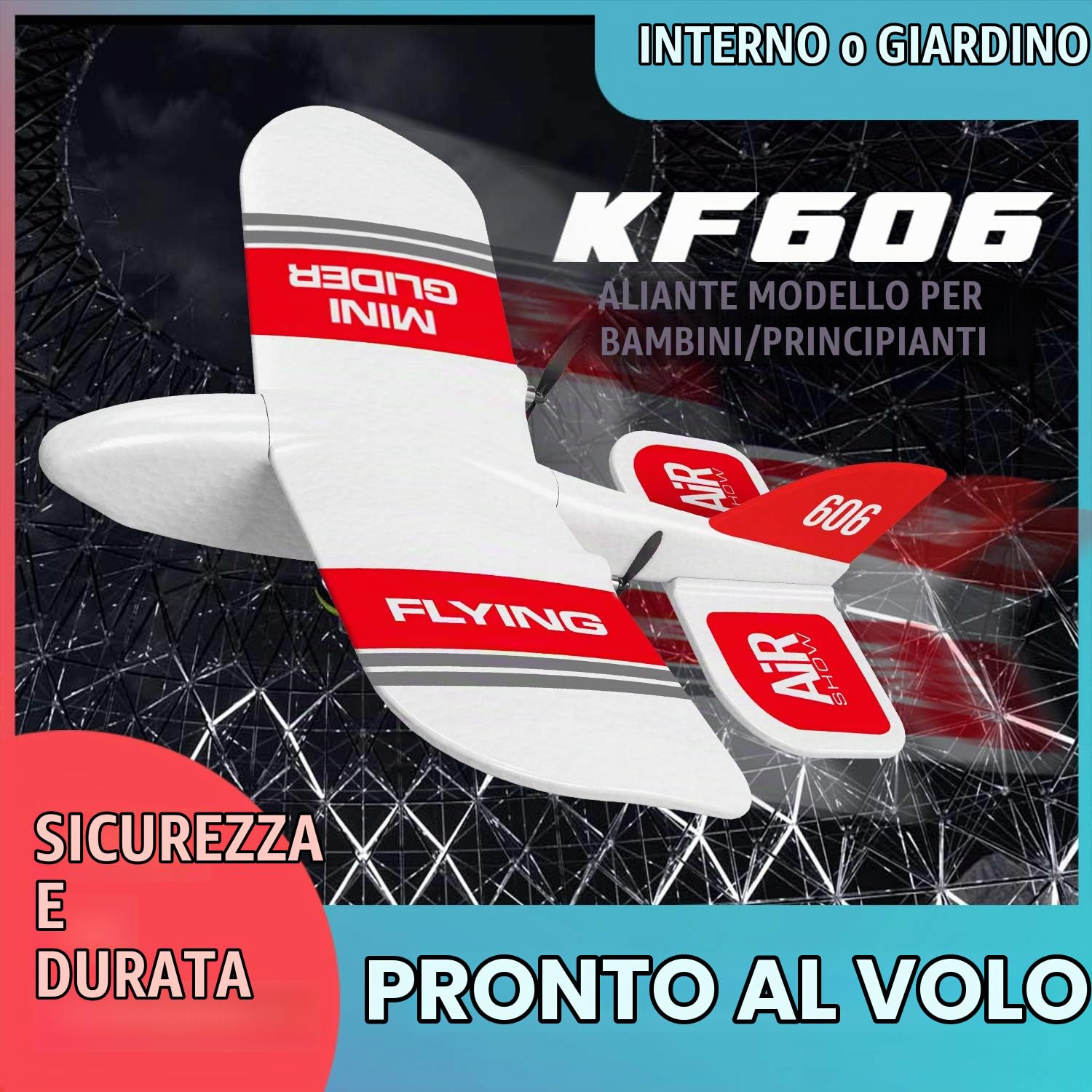 Goolsky KF606 Aereo RC, 2.4G Aereo Volante per Principianti RC Aliante in Schiuma Epp Ala Fissa Aereo in Schiuma Rtf Aereo Scorrevole Modello Giocattoli Regali per Bambini con 3 Batterie