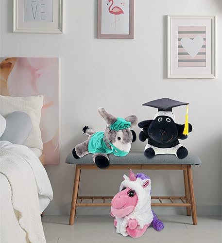 Miniatura 7 de DollIiBu - Juego de ropa de oso de peluche pequeño, colección de ropa de oso de peluche para unicornio, oficial de policía, vestido de Papá Noel,