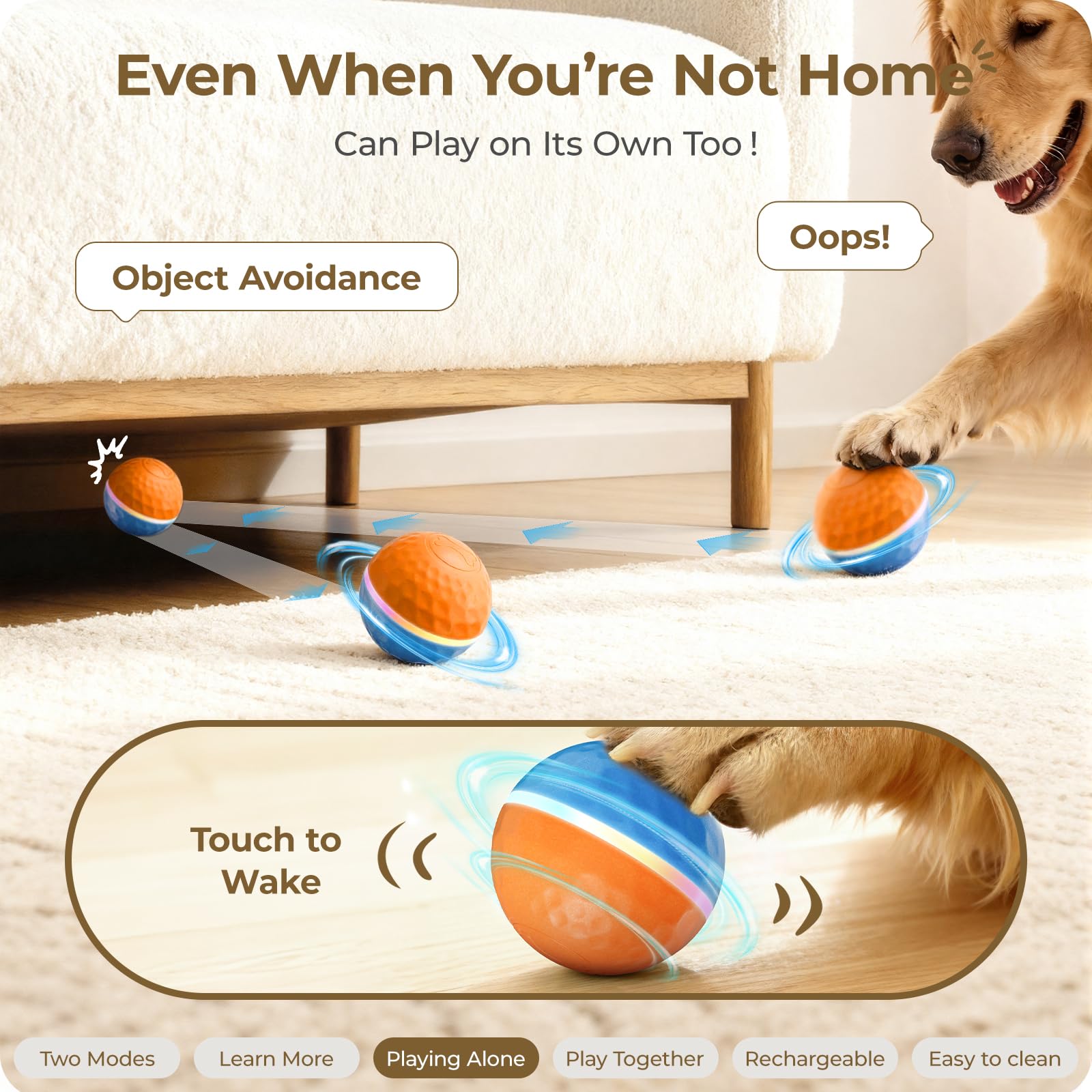 Interactive Dog Toys - Palla per cani, 95 mm