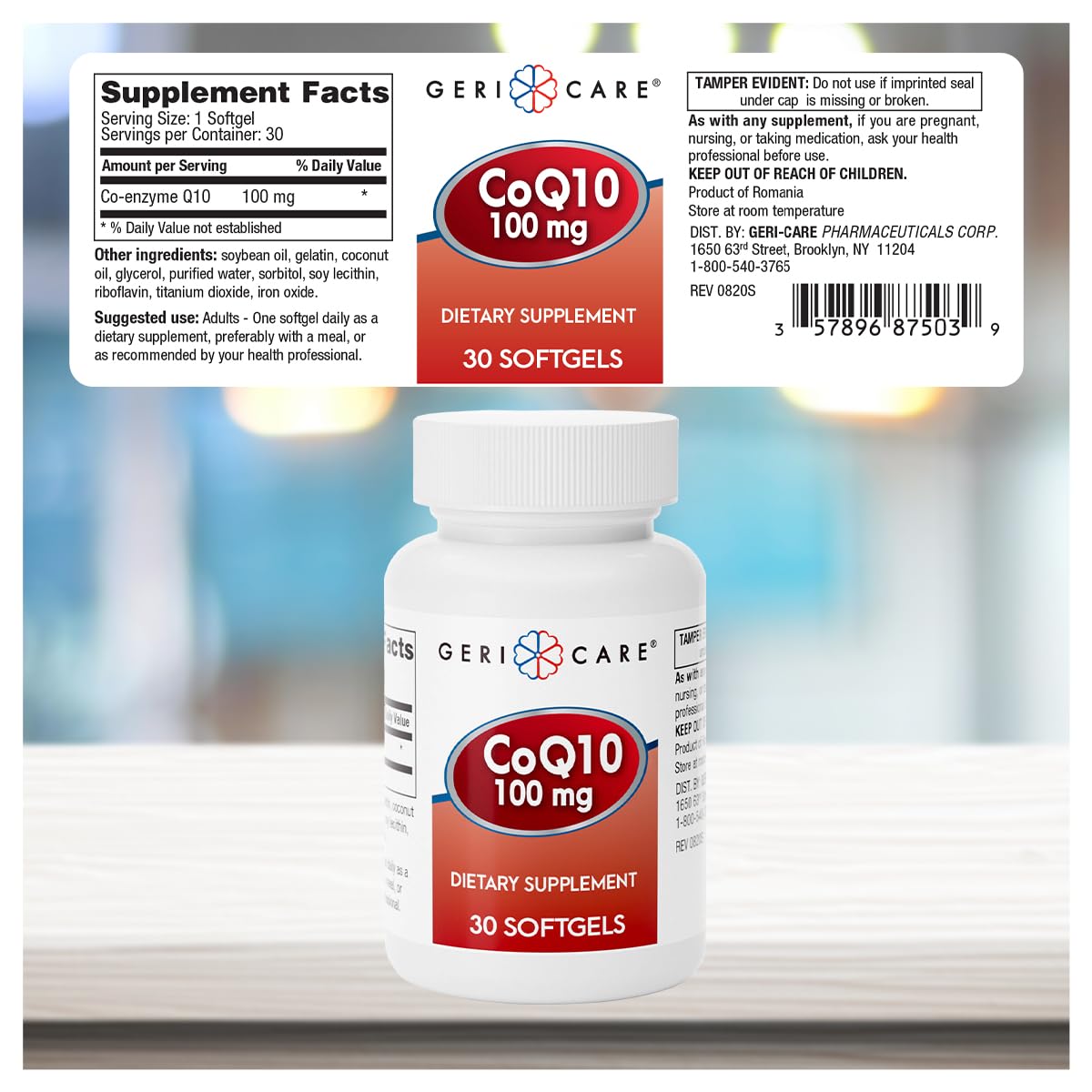 GeriCare CoQ10 100mg Softgels - High Absorption Co Q 10 Supplement - Easy to Swallow Q10 Coenzyme for Men, Women, and Elderly - 1 Month Supply, 30 Count - Travel Friendly — Amazon image 3