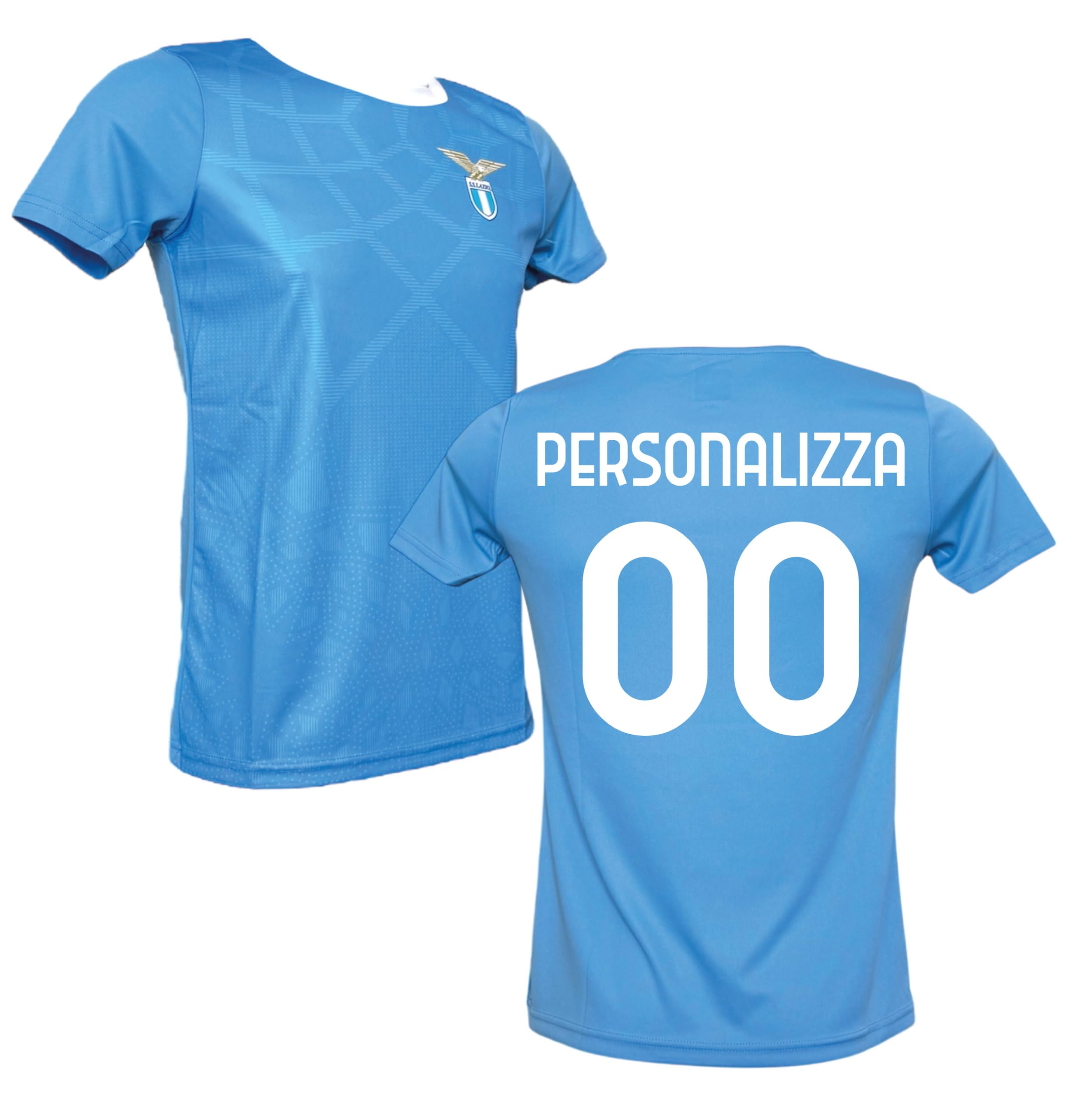 Generico Maglia Lazio da Personalizzare Calcio Home, Azzurra, Stagione 2025/2026, 100% Poliestere, Manica Corta, Taglie da Adulto e Bambino