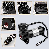 Vista 4 de Compresor de bocina de aire resistente de 200 PSI, compresor de bocina de tren de 3/8 NPT con accesorios de repuesto de 1/4 NPT