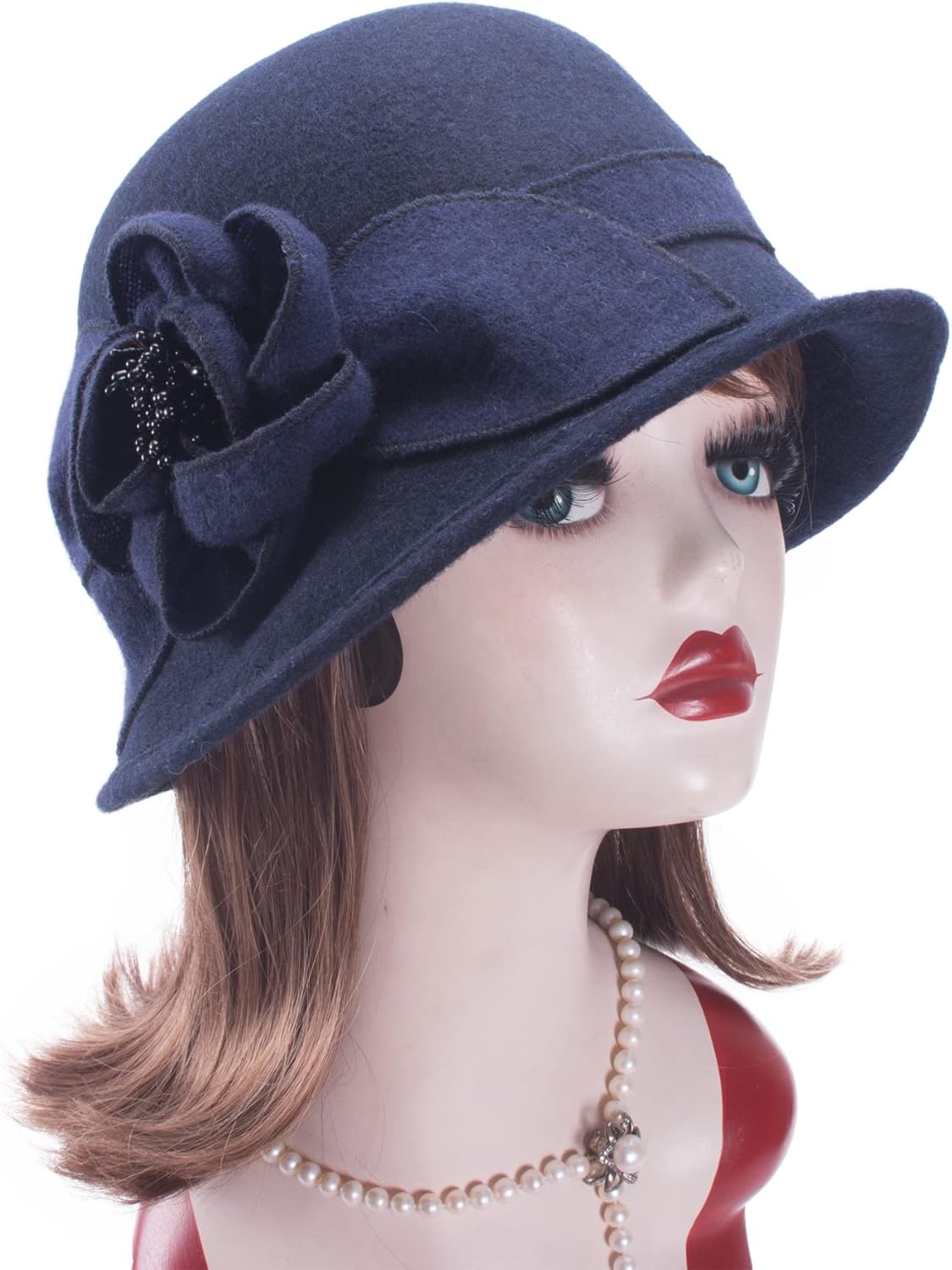 Lawliet Women Vintage Style Asymmetrical Brim Casual Cloche Bucket Wool Winter Hat T492 - Image 5