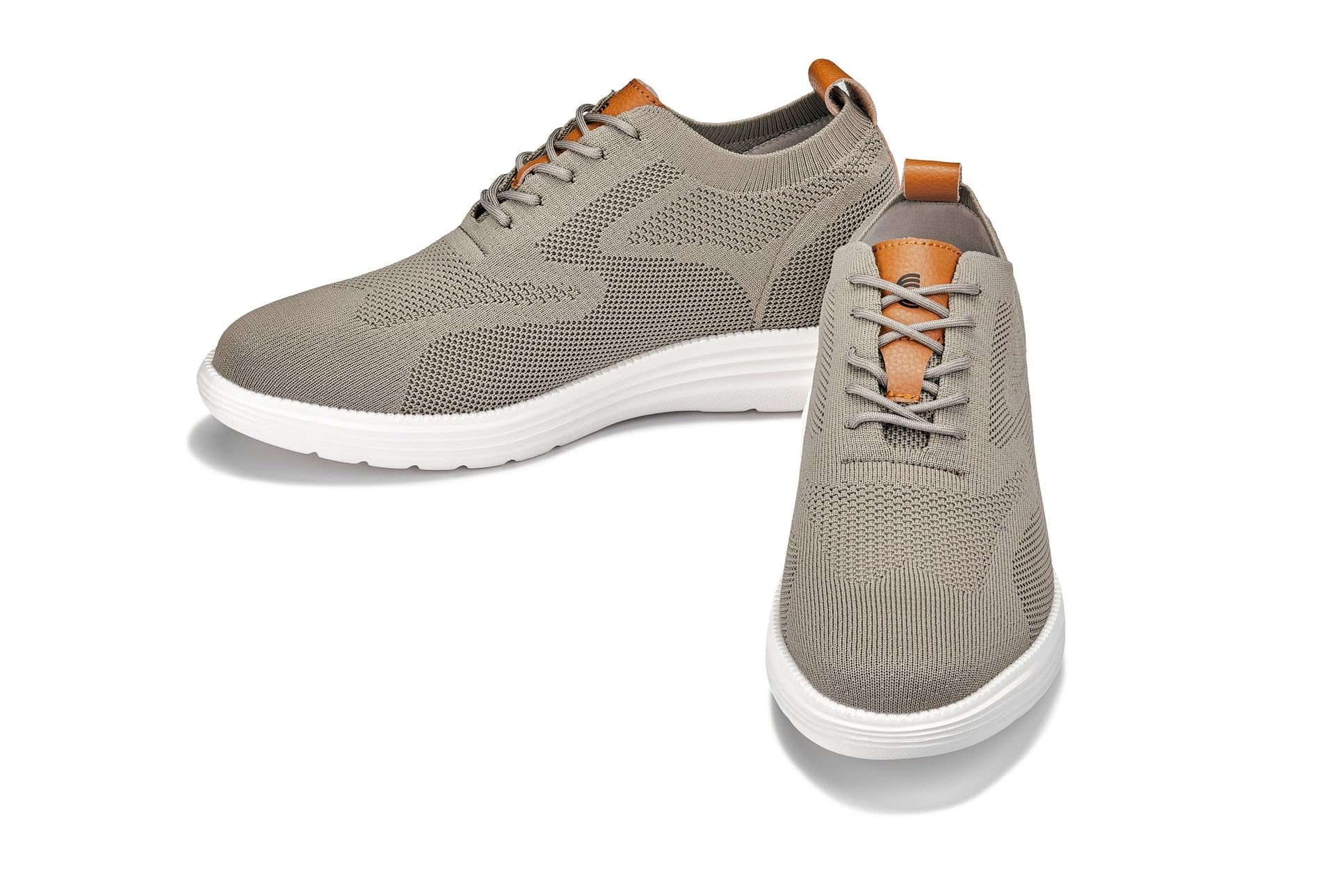 CALTO Scarpe da uomo invisibili, altezza crescente, ultra leggere, con lacci, sportive, 7,1 cm