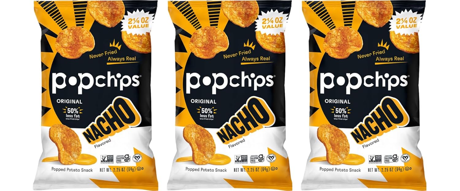 Popchips Sour Cream & Onion Potato Chips Single Serve 0.8 oz Bags (Pack of 24)