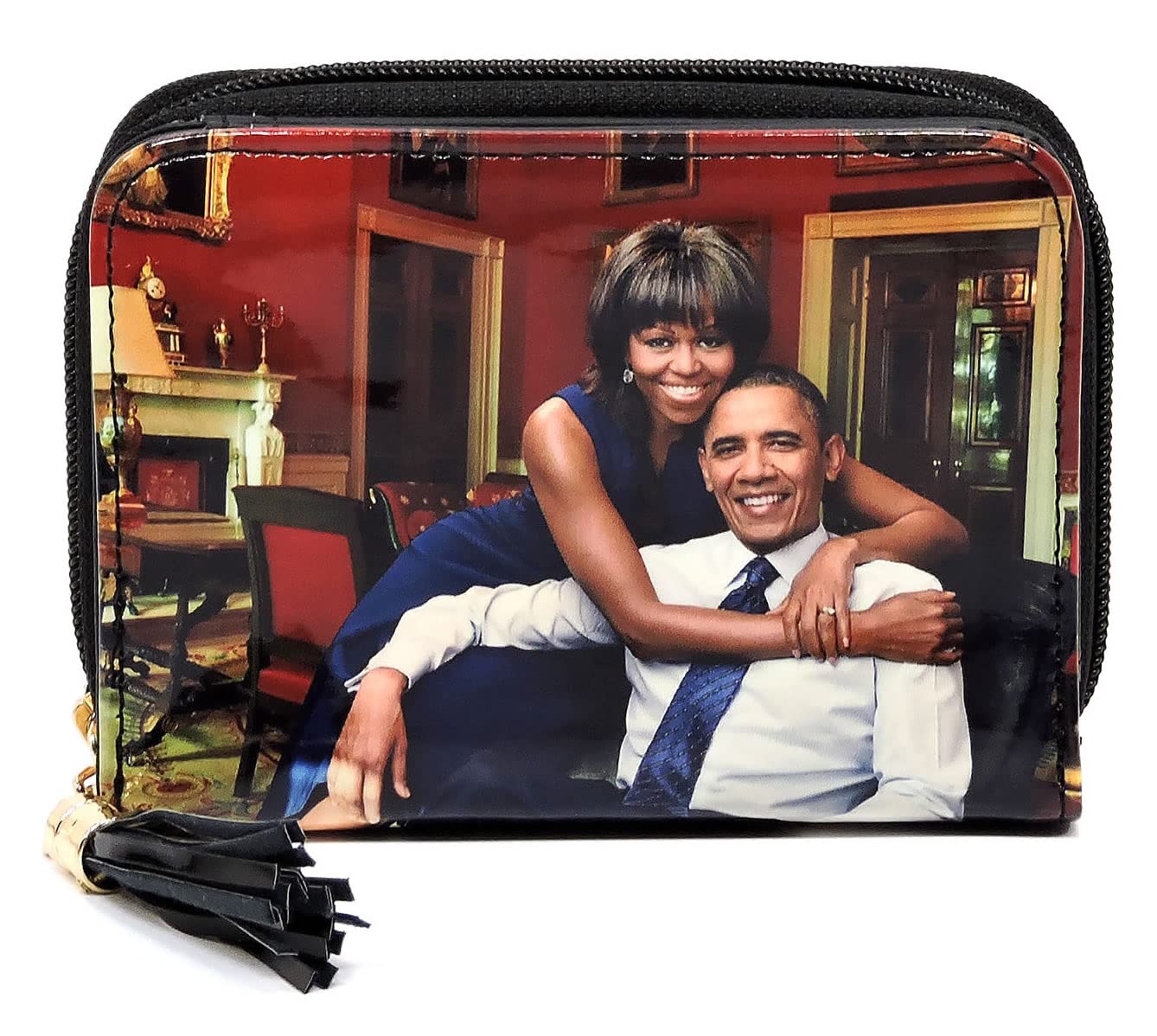 MIZUBA Magazine Cover Collage Zip Around Wallet Wristlet (MULTI/BLACK)