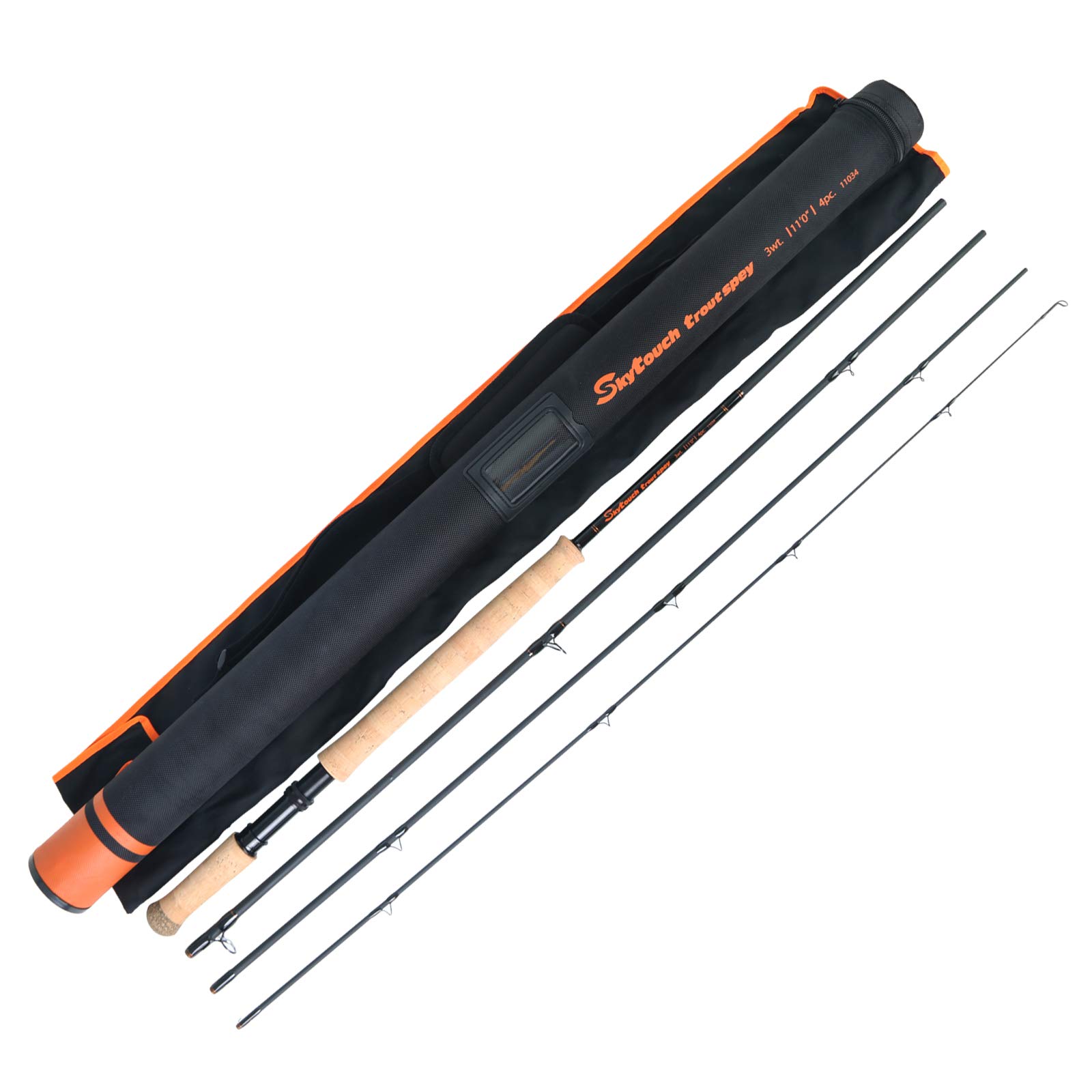 MAXIMUMCATCH Fliegenrute Skytouch Zweihändigkeit Fliegenfischen Rute Switch und Spey Spitzenaktion mit Cordura Rohr