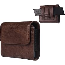 Cell Phone Belt Clip Bag Men Compatible with Samsung Galaxy Z Flip 7/6/5/4/3/2/5G, Leder Waist Holster Universal Purse Hiking Travel Waist Holder Cellphone Belt Pouch with Card Slot Carabiner Hook
