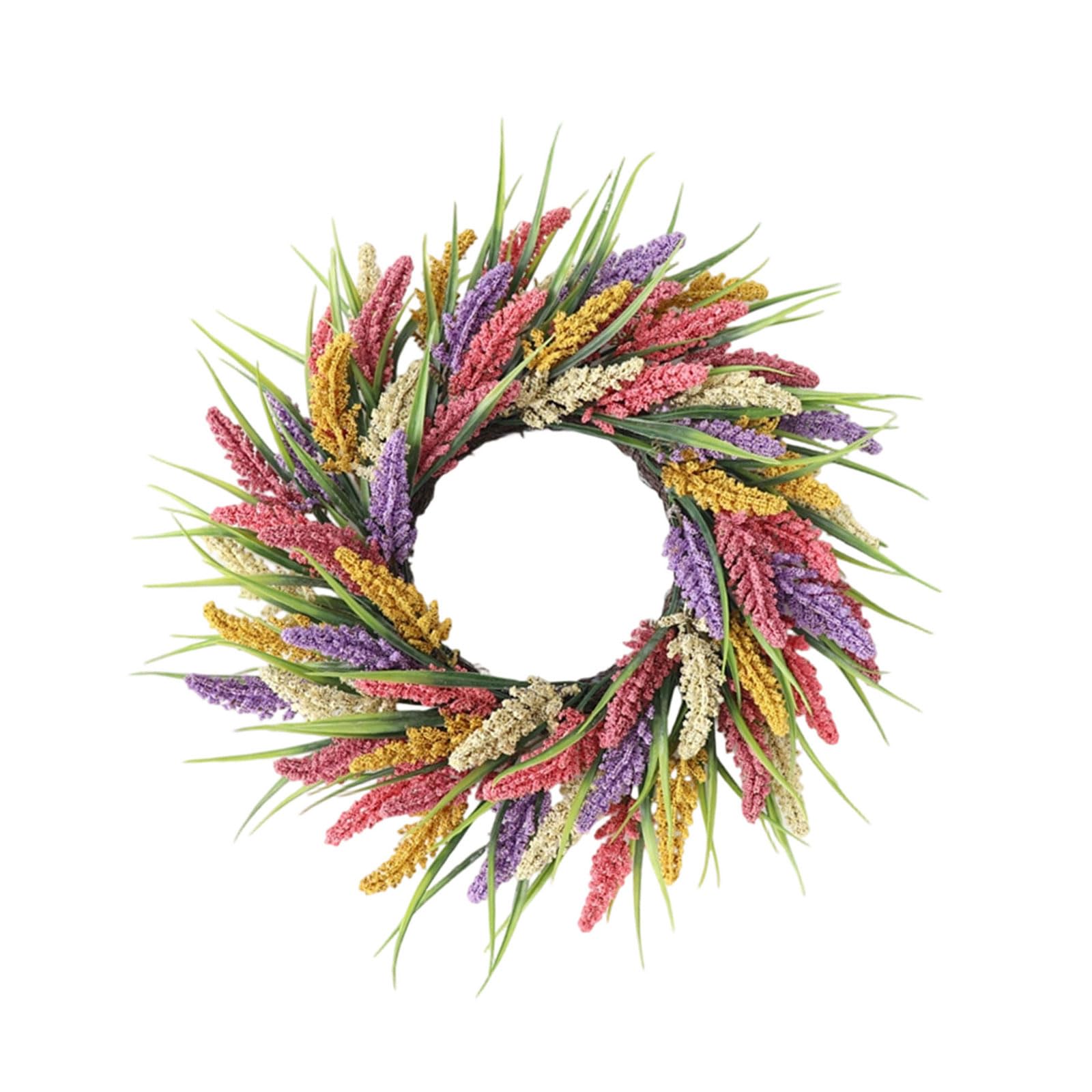 Tsophreniq A Rtificial Wheat Flower Wreath Realistic Silk Wheat Wreath Wall Decoration For Front Door Mantels Display Nd Harvest Festival Thanksgiving Decoration Rtificial
