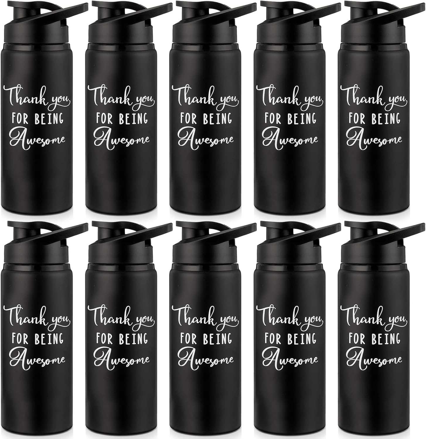 Amyhill 10 Pack Employee Appreciation Gifts Thank You Employee Gifts Aluminum Water Bottle Lightweight Leakproof Water Bottle with Lid for Gym Camping Hiking for Women Men