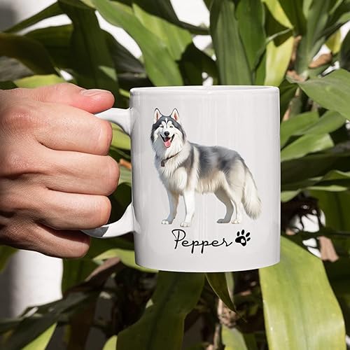 Miniatura 102 de Taza de café negra personalizada con nombre Chow Chow Chow de 11 onzas, taza de café blanca personalizada para perros Chow Chow, regalos para Chow