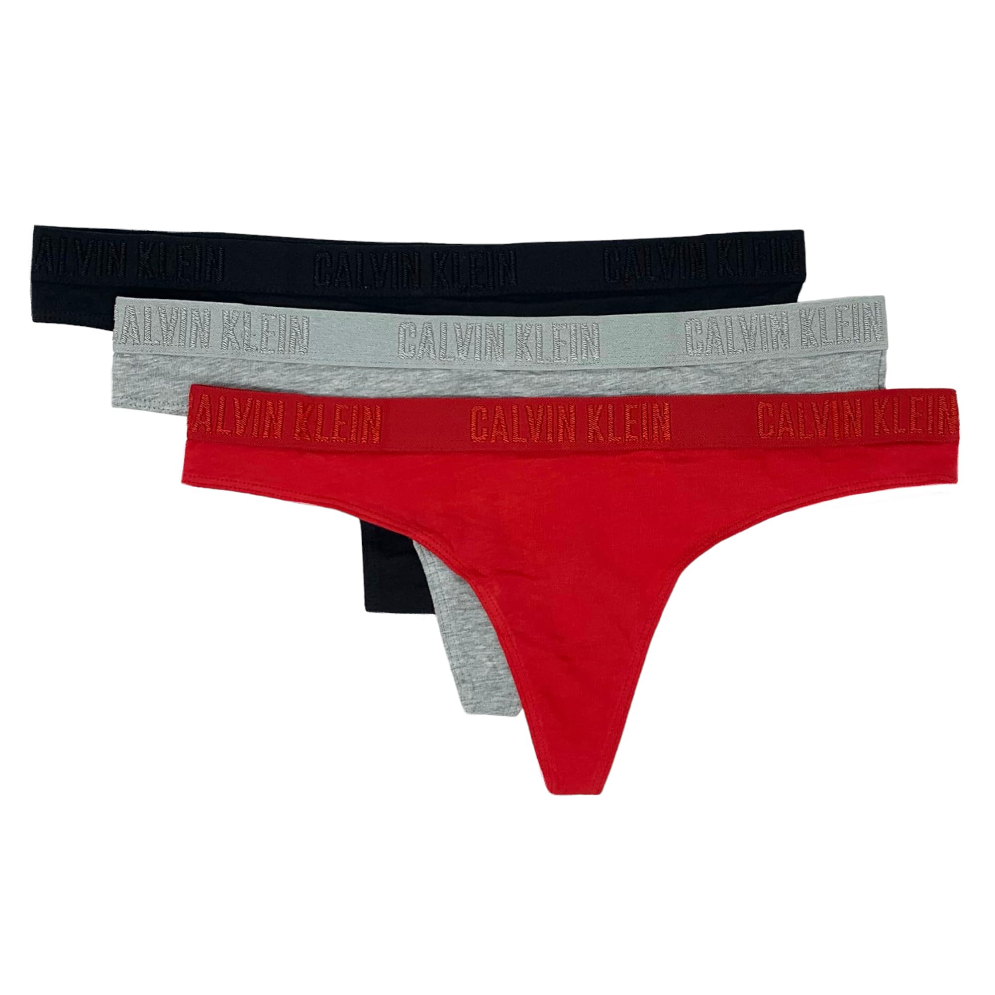 Calvin Klein Women s Monochrome Thongs 3 Pack as1 alpha s regular regular Black qp2000-906 G r Small