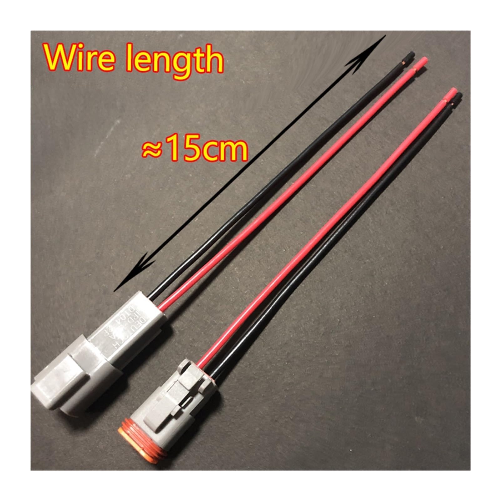 DT04-2P Conector a prueba de automóviles Conector a prueba de agua2 / 3/4/6/8 / 12pin Vehículo de ingeniería Masculino y femenino Enchufe Deutsch Longitud de alambre 15 cm ( Color : 2p strip line , Si