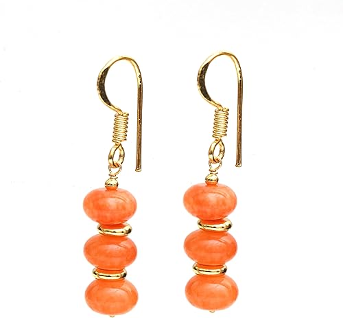 Miniatura 134 de Gempires - Aretes ligeros con cuentas hechas a mano, hipoalergénicos, chapados en oro, aretes colgantes para mujer