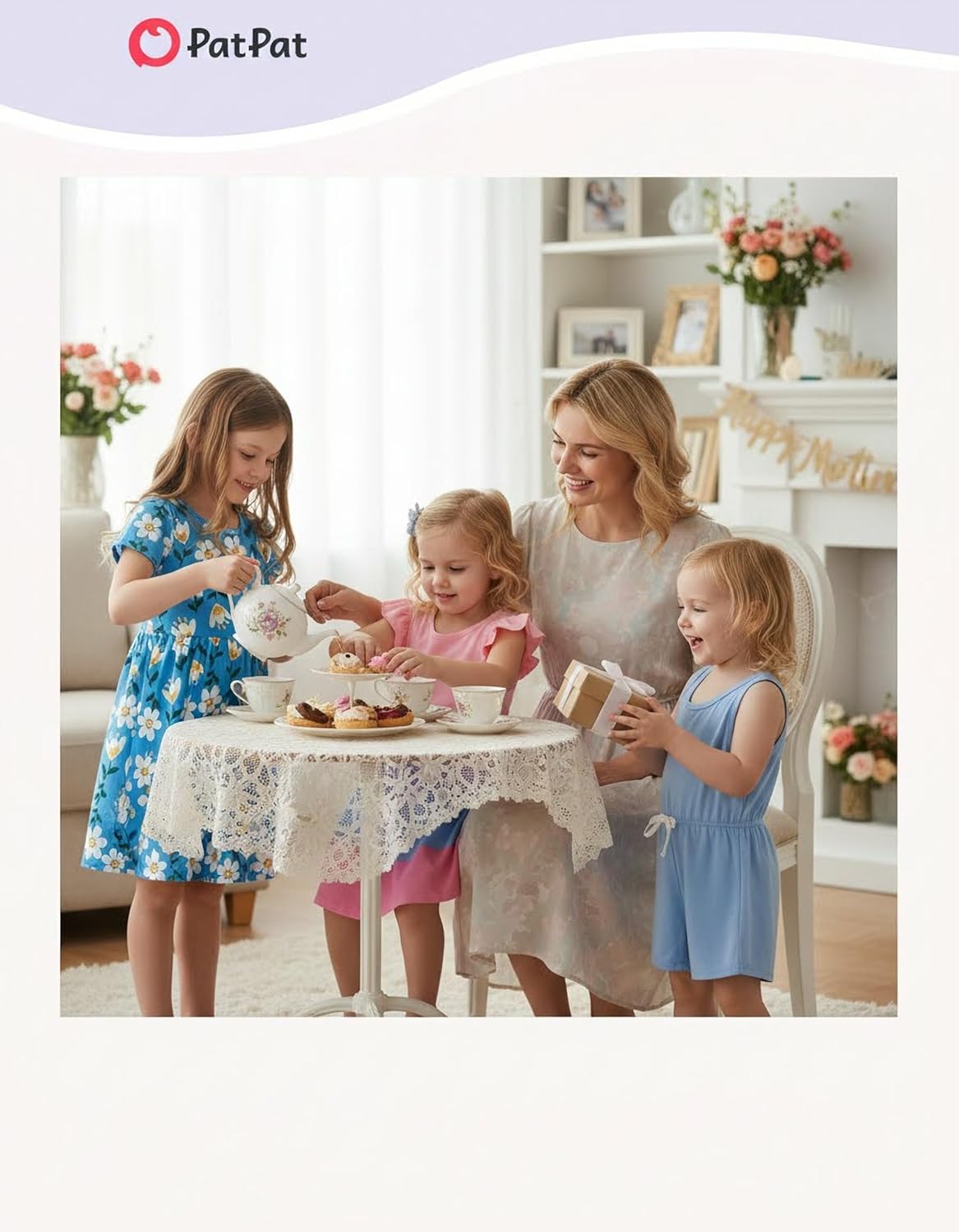 PATPAT Toddler Girl Floral Skater Multipack Dresses 3-Pack Polka Dots Short Sleeve Priness A-line Dress