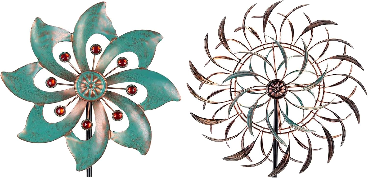 VEWOGARDEN 37 Inches Single Blade Wind Spinner+66 Inches 360 Degrees Wind Sculpture for Yard Art Decor
