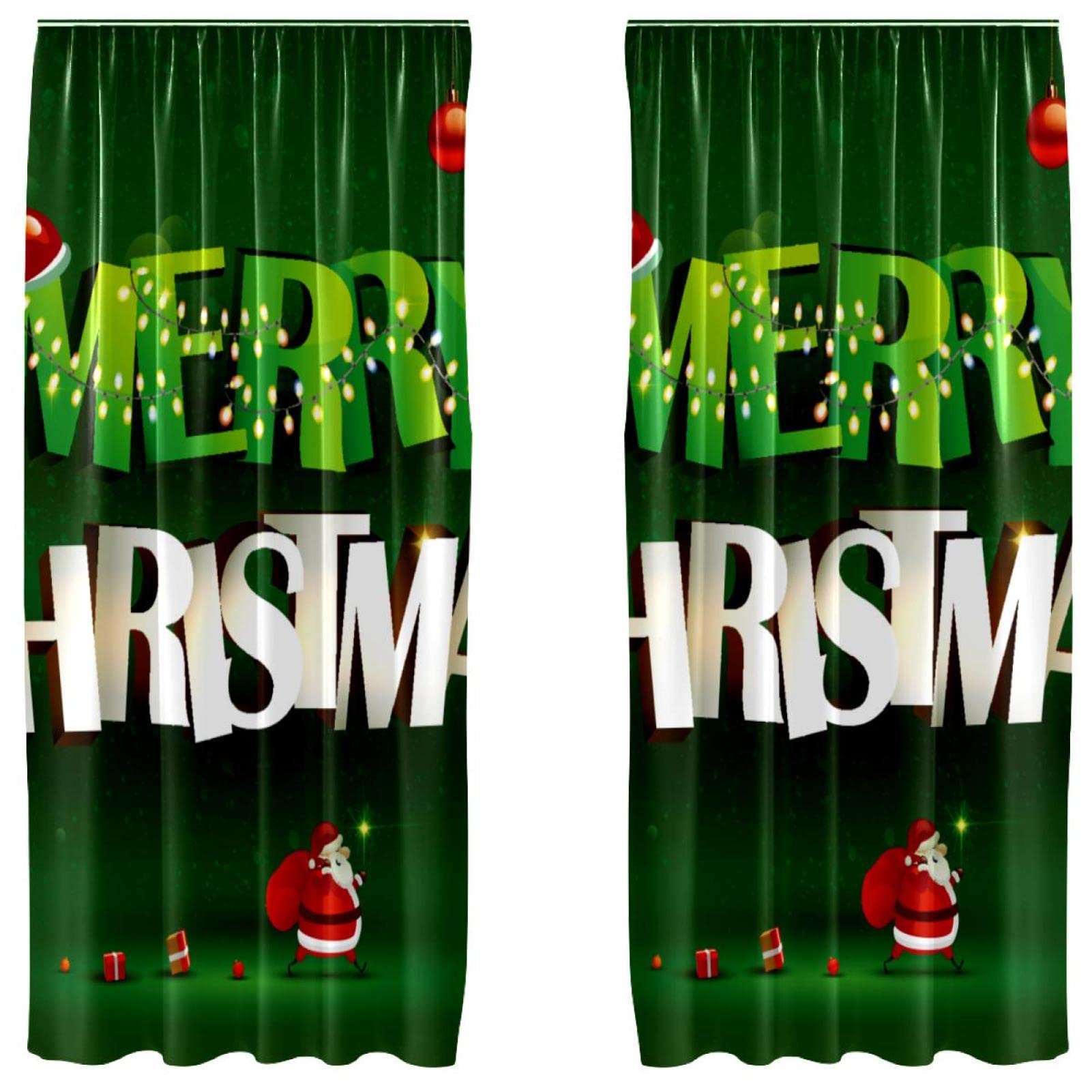 Cortinas de Navidad para ventanas juego de 2 paneles decorativos de salon 1