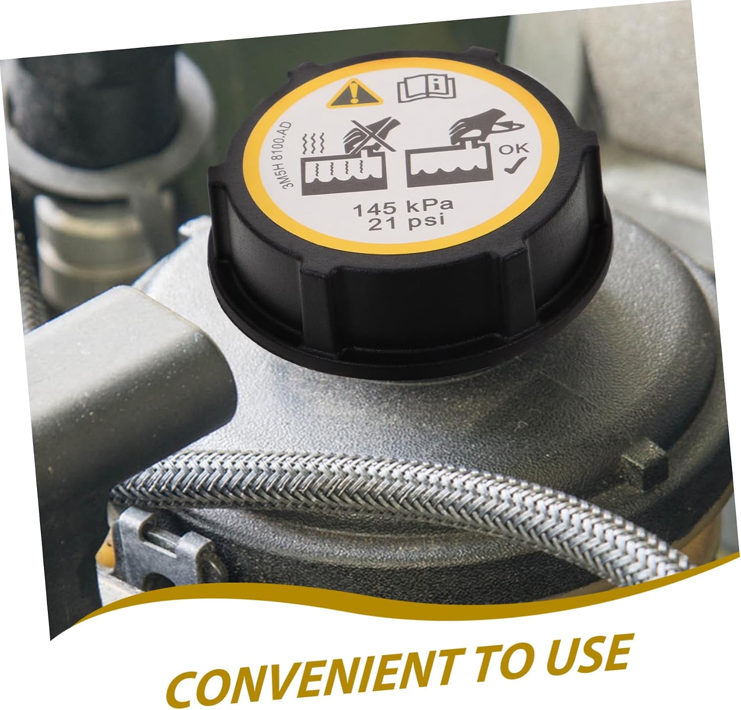 ABOOFAN Coolant Reservoir Cover for Cars Radiator Cap Cover Fit Construction Prevents Spills and Leaks