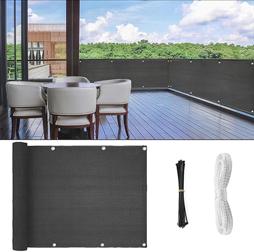 Amogo Balcony Privacy Screen, Fence Mesh for Patio Balcony Windscreen