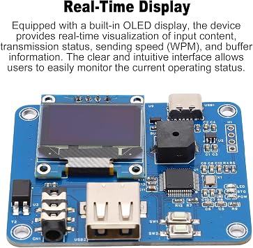 CW Keyer Practice Keyboard OLED Display USB Interface Morse Trainer