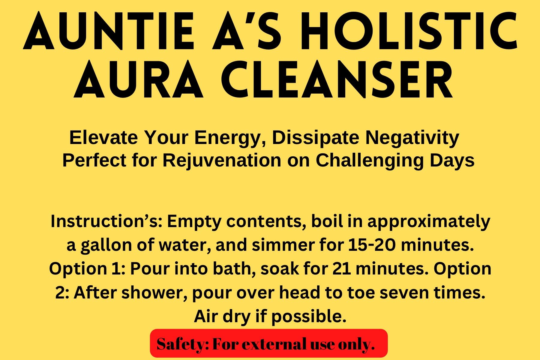 Auntie A's Holistic Aura Cleanser. 