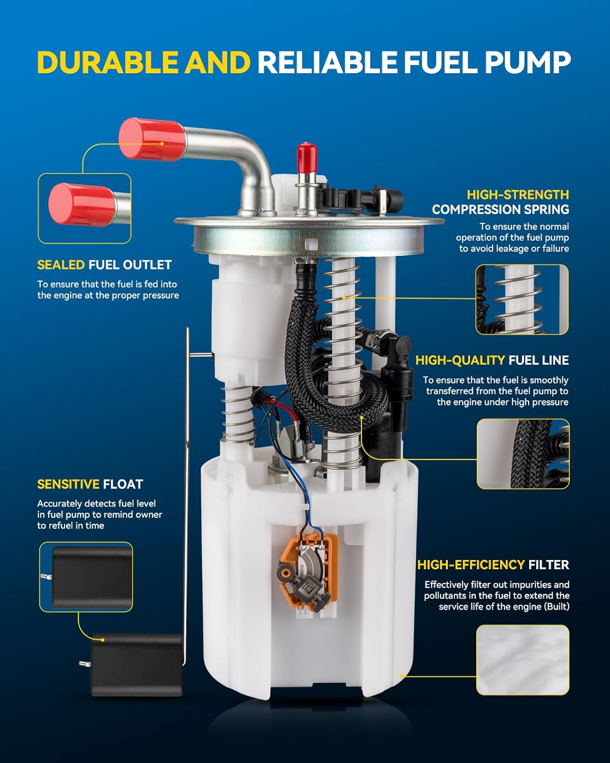 PHILTOP FG0515 Electric Fuel Pump Assembly for GMC/Chevrolet/Isuzu 2005-2007 Trailblazer, Envoy, Rainier, Ascender, 9-7X, 4.2L 5.3L, 2005-2006 SSR - Image 3