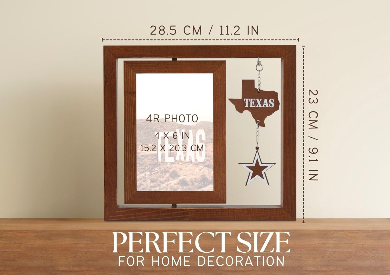 InnoBeta Texas Gifts Themed Souvenirs Gifts, Rotating 4x6 Display Photo Frame