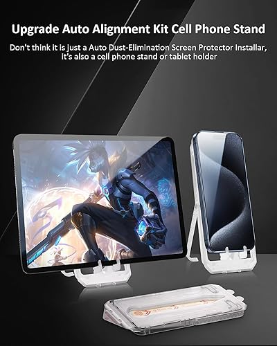 Miniatura 2 de Protector de pantalla de privacidad para iPhone 15 Pro Max, 2 unidades, eliminación automática de polvo, instalación de alineación automática,