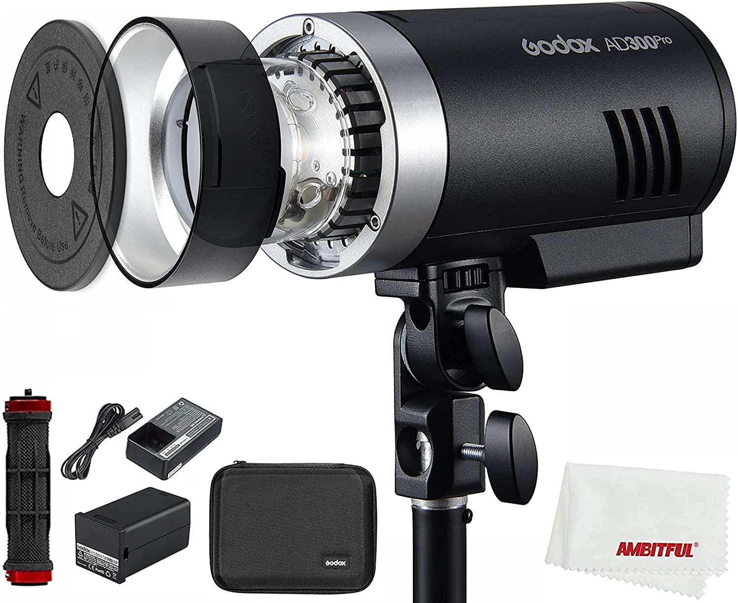 Godox AD300Pro AD300 Pro II AD300ProII 300Ws Flash al Aire Libre, 12W Bi-Color 2800K-6000K, Sistema X inalámbrico 2.4G, TTL HSS,Compatible con Canon Nikon Sony Fuji Olympus Pentax Camera